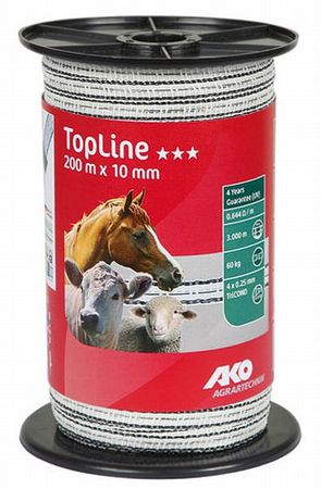 Band TopLine, 200m, 10mm, weiß