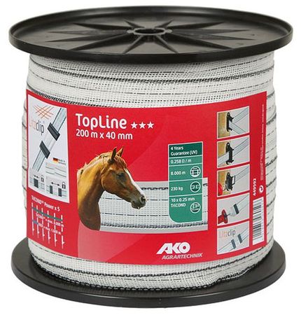 Band TopLine, 200m, 40mm, weiß