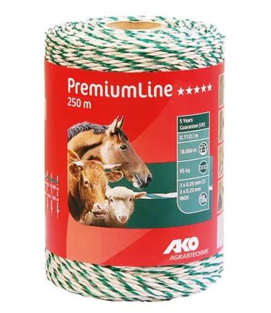 Litze PremiumLine, 250m, weiß/grün, 3x0,2Niro,3x0,