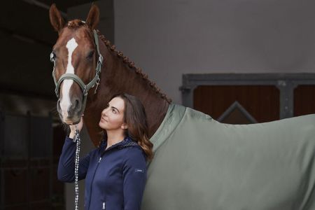 Abschwitzdecke JERSEY GLOSSY COLLAR Platinum 22, Jerseydecke,  Turnierdecke