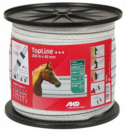 Band TopLine, 200m, 40mm, weiß