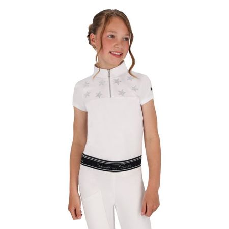 QHP Turniershirt Jipp Junior, Kinder Shirt mit Strass Sterne elastisch
