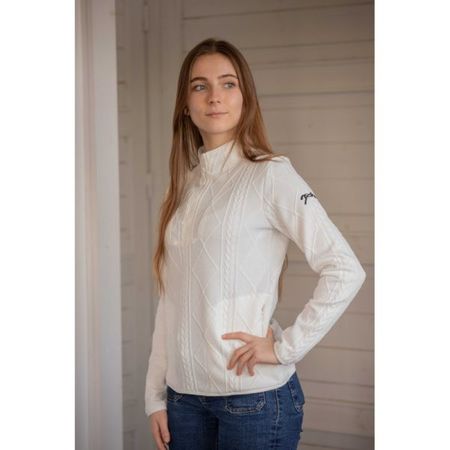 Pénélope Violette Pullover - Damen Reiterpullover mit Zopfmuster